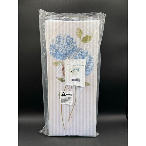Blue Hydrangea Long Stem Two-Piece Wall Plaque Set – Vintage Floral - Picture 1 of 6